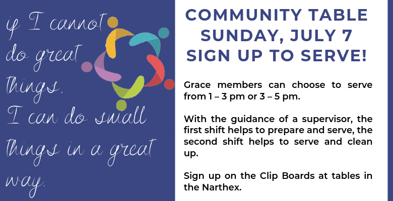 Community Table Sign Up to Serve