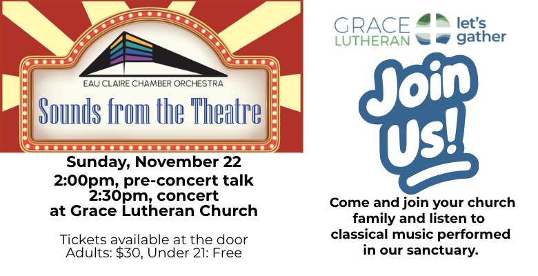 Next Let’s Gather Event: Eau Claire Chamber Orchestra at Grace, November 22